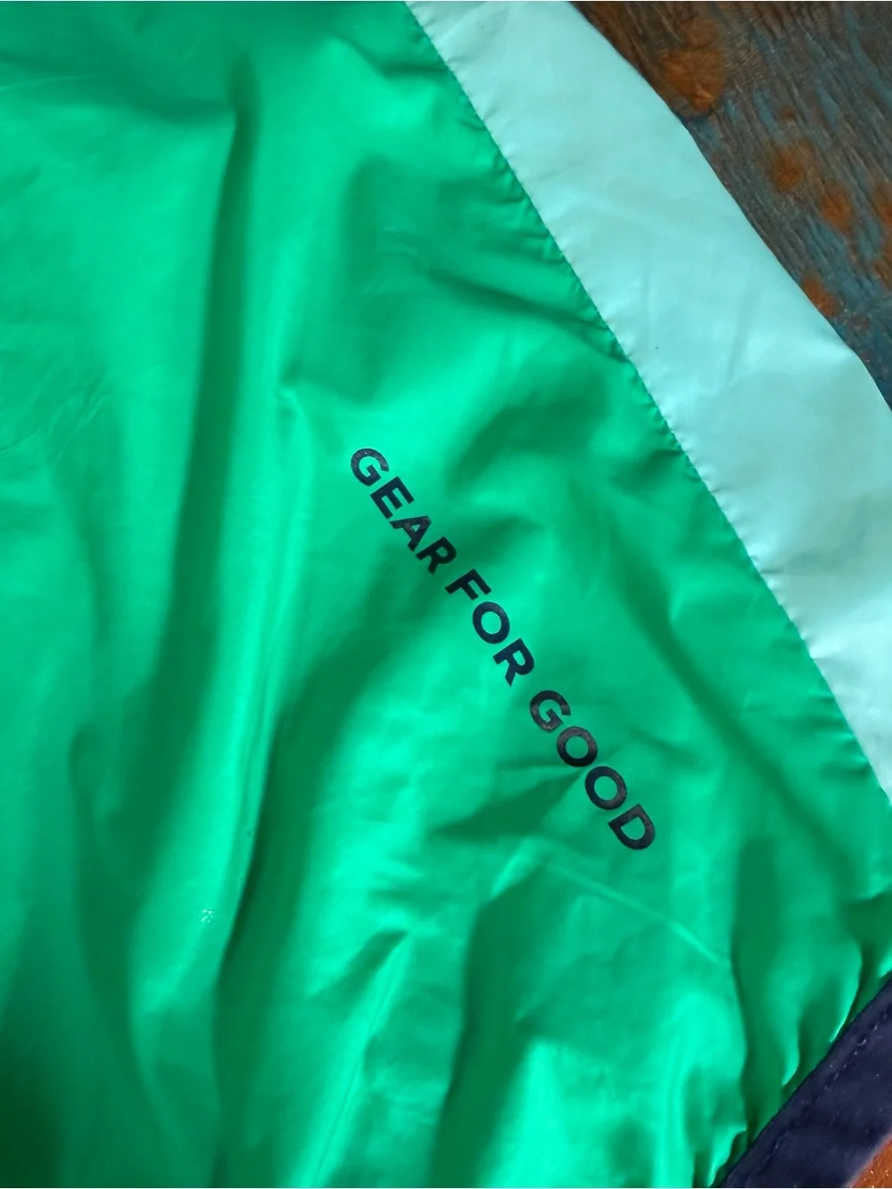 Cotopaxi Teca Windbreaker Packable lightweight Jacket White Green Blue XXL